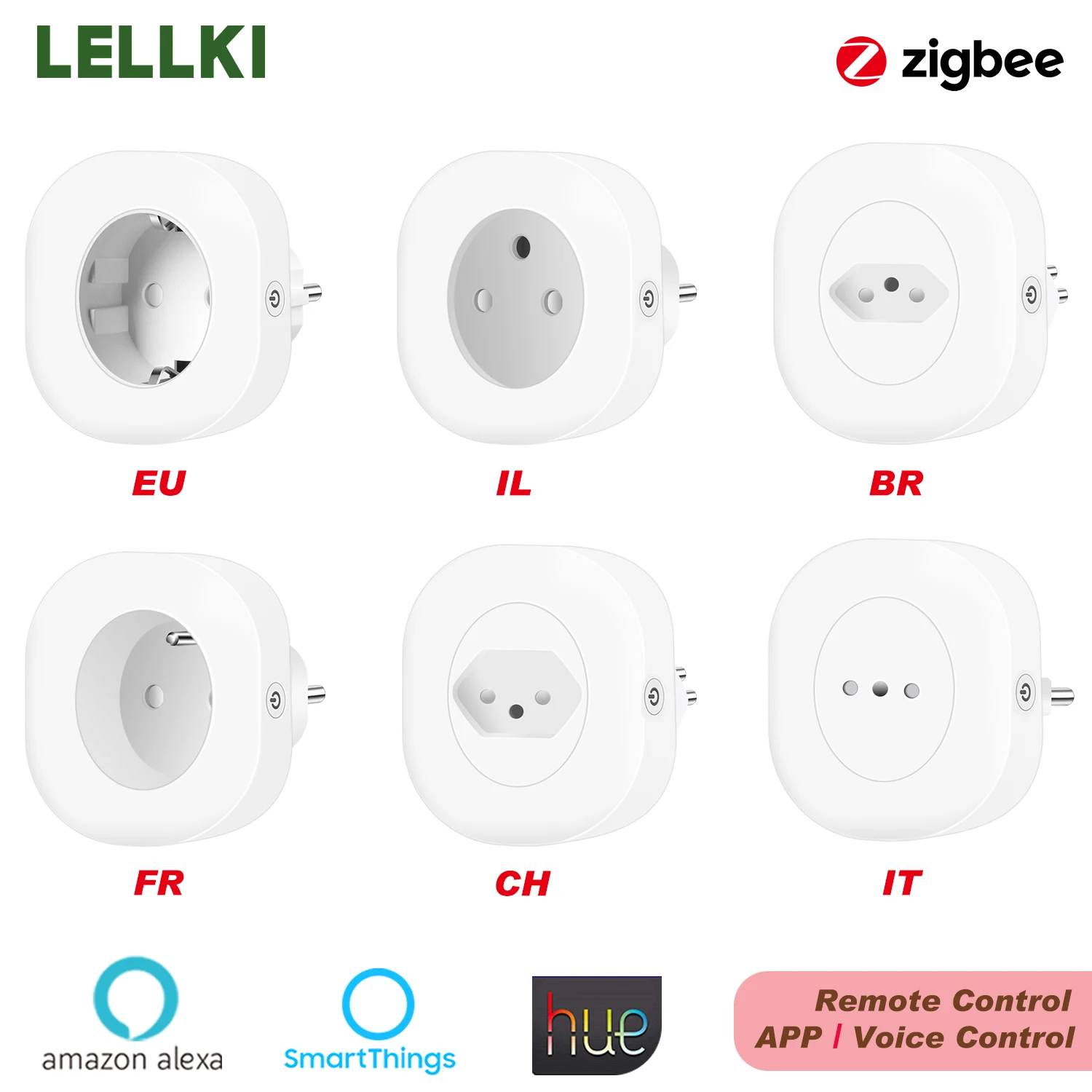 LELLKI Zigbee Мощность розетка Smart Home 10A ЕС Бразилия французский IL его CH дистанционного