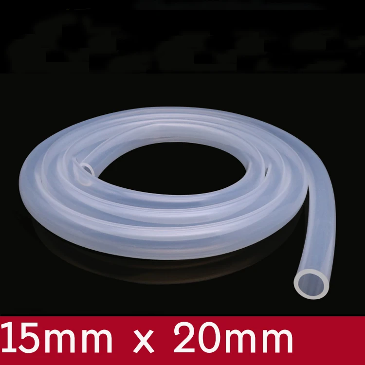 

Transparent Flexible Silicone Tube ID 15mm x 20mm OD Food Grade Non-toxic Drink Water Rubber Hose Milk Beer Soft Pipe Connect