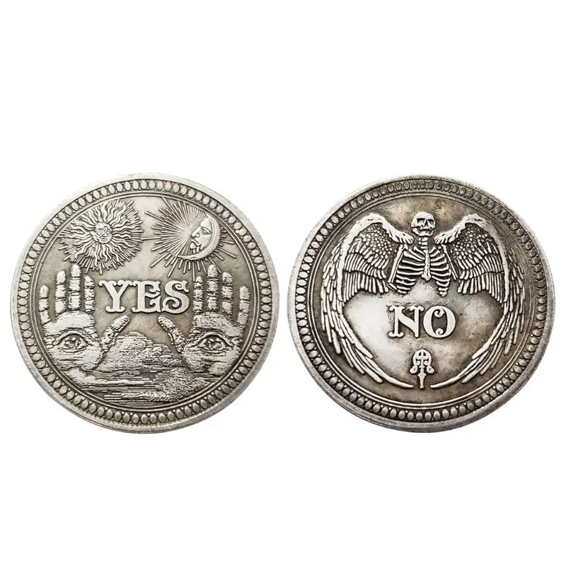 

Yes or No Skull Commemorative Coin Souvenir Challenge Collectible Coins Collection Art Craft