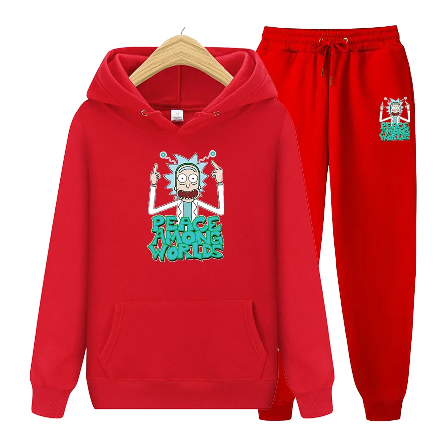 

Warm Japanese fashion hoodie cartoon street Yi Kang sweater men and women leisure winter hip hop hoodie and trousers