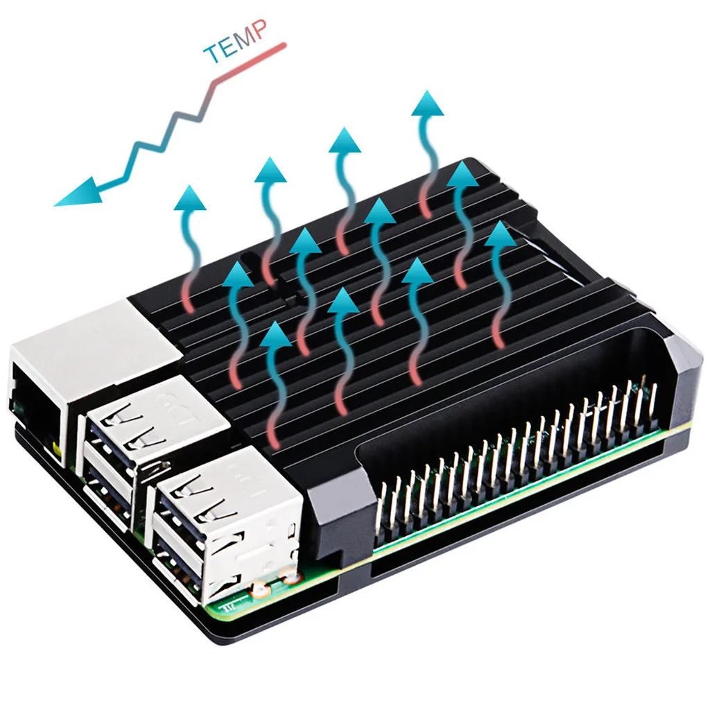 Чехол для планшета подходит Raspberry Pi 4B защитная коробка корпус из алюминиевого