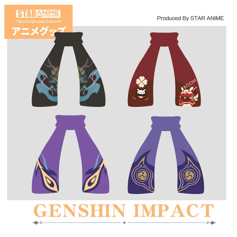 

Anime Game Genshin Impact Raiden Shogun Keqing Klee Xiao Warm Scarf Neckerchief Autumn Winter Unisex Scarves Cosplay Gift