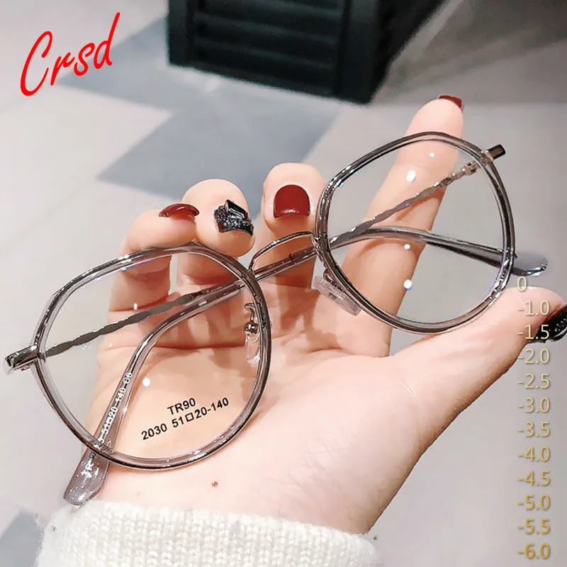 

Модные ретро очки для чтения с защитой от голубого света CRSD 2020, женские металлические очки с большой оправой для студентов, очки для близору...
