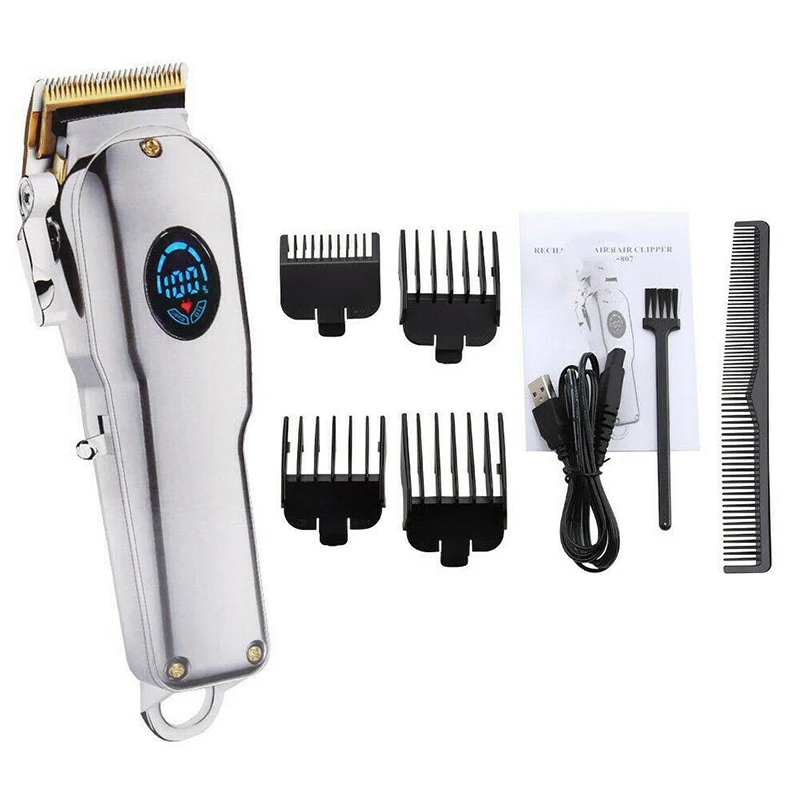 

Professional Hair Clipper Trimmer Men Cordless Electric USB Rechargeable Hair Cutting Machine with LCD Display KG66