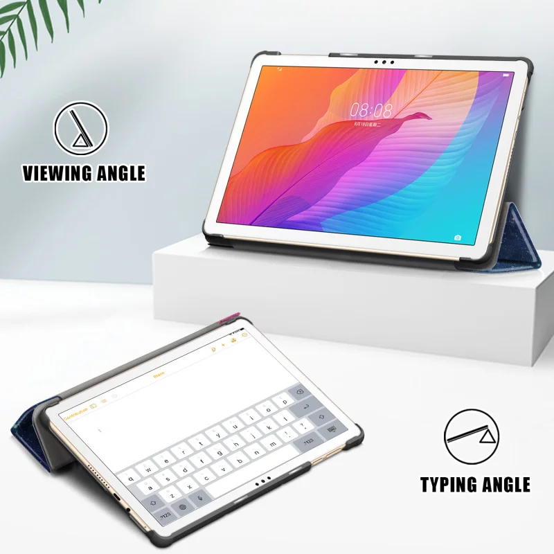 

Case for Huawei Matepad T10S 10.1'' AGS3-L09 / AGS3-W09 PU Leather Stand Cover Coque Funda For Matepad T10 Tablet+Film+Pen
