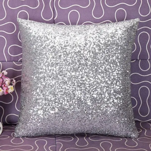 

Solid Color Glitter Sequins Throw Pillow Case Cafe Home Decor Cushion Covers