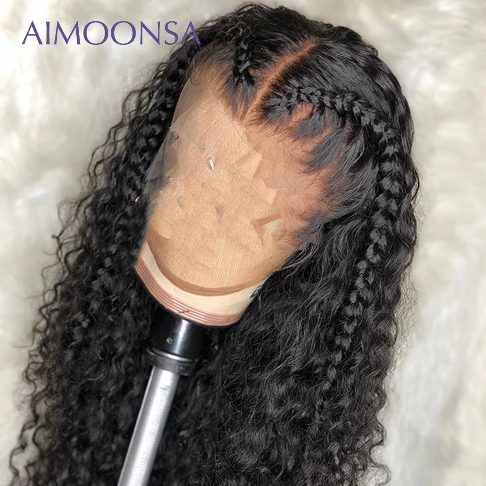 

Undetectable Lace Wig Full Lace Wigs Human Hair With Baby Hair Curly Wig Ponytail Invisible Knots Peruvian Remy hair Aimoonsa