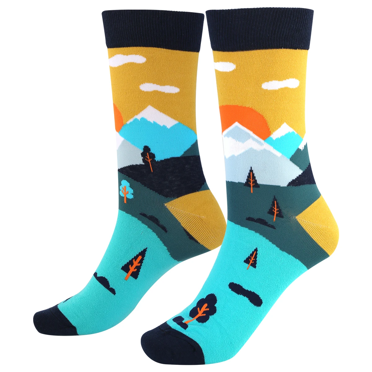 1 пара Красочные чесаный хлопковые носки красного цвета с принтом в виде