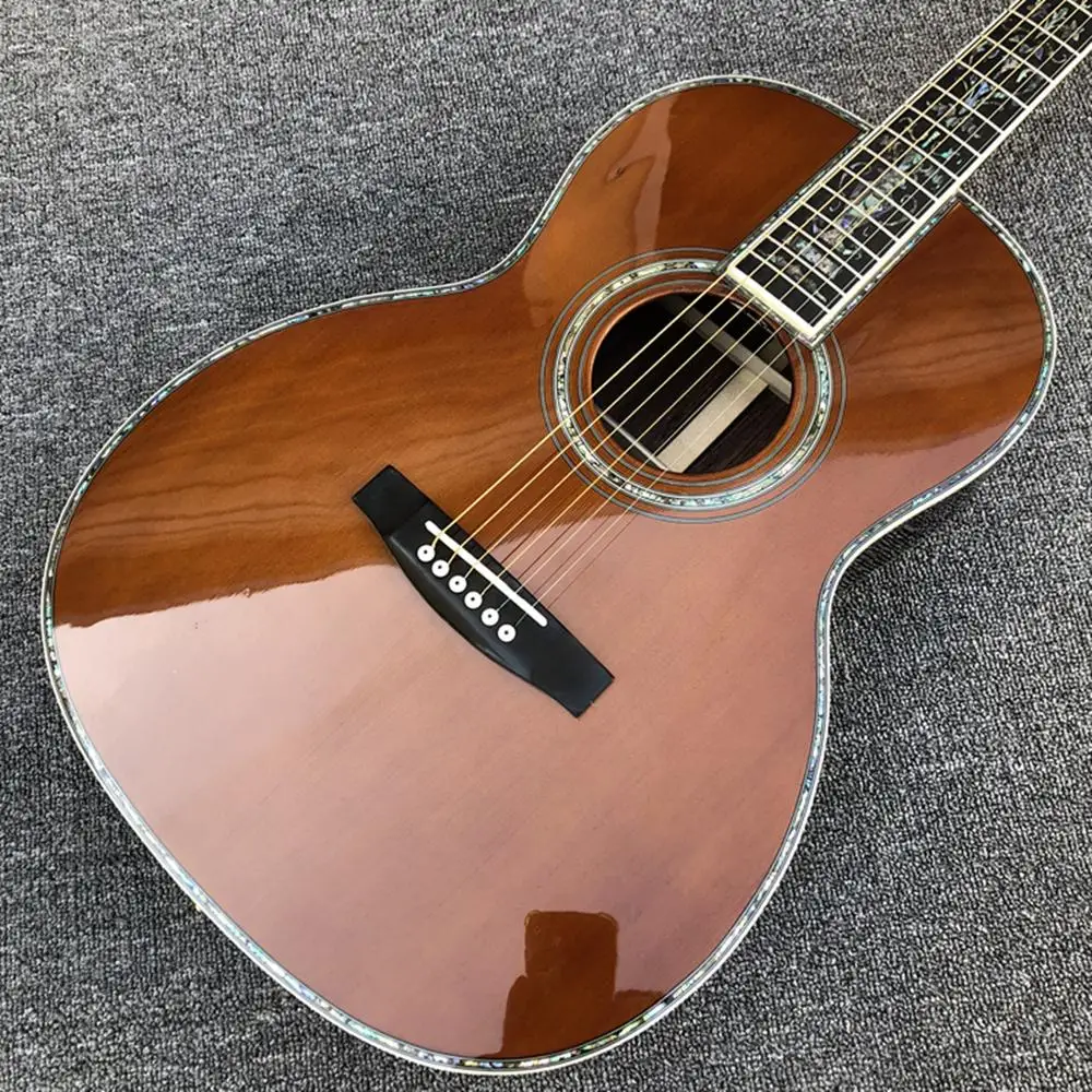 Na zamówienie z fabryki, litego cedru góry, 00045 model, gitara akustyczna red pine 100% wszystkie prawdziwe abalone akustyczna gitara elektryczna darmowa wysyłka