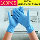 100 шт., латексные нитриловые резиновые перчатки для мытья посуды