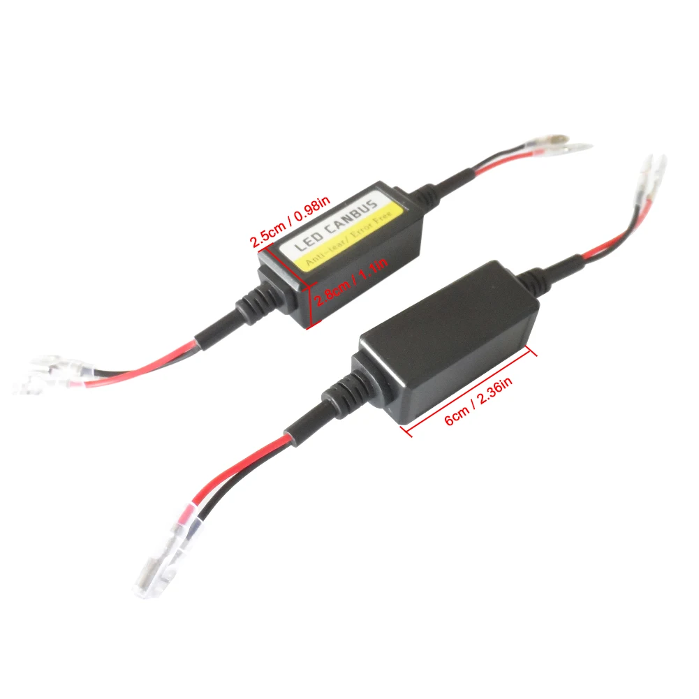 

2pcs H1 H3 PS Car LED Headlight Decoder Canbus Anti-Flicker Harness Bulbs Resistor Decoder Error Free