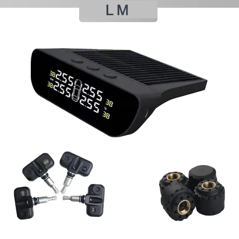 

Auto-positioned Tire Pressure Monitoring System Car Solar Power Wireless TPMS With LCD Digital Display