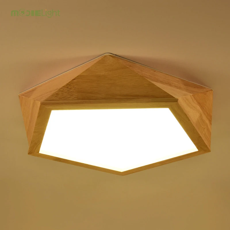 

Mooielight Creative Wood Geometric LED Ceiling Lamps modern living room bedroom aisle ceiling light, Indoor Lighting Fixture