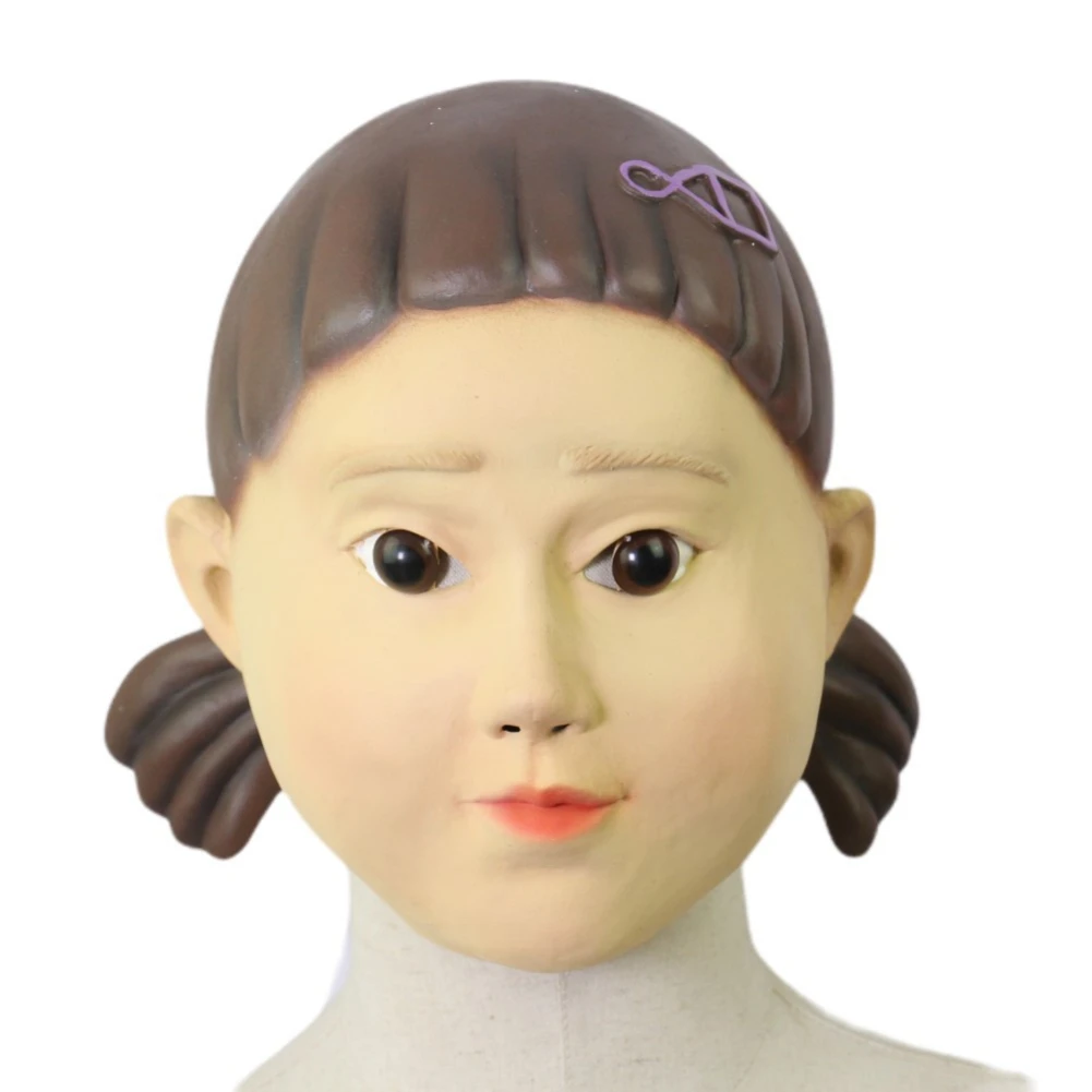 

Squid Game Girl Cosplay Mask Korean TV Party Halloween Masks Full Face Unisex Adult Prop Costume Christmas Gift