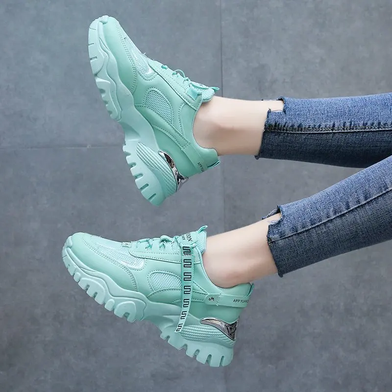 SHUJIN/женские кроссовки Модная дышащая женская обувь Сезон лето Новинка 2020 года