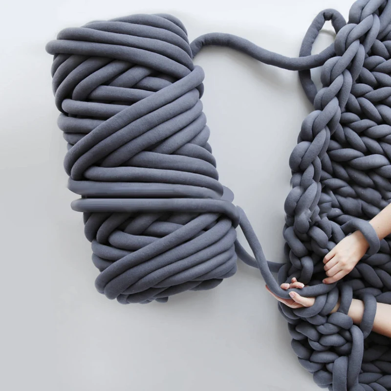 

1KG thick super Bulky chunky yarn for hand knitting Crochet soft big cotton DIY Arm Knitting Roving Spinning yarn for blanket