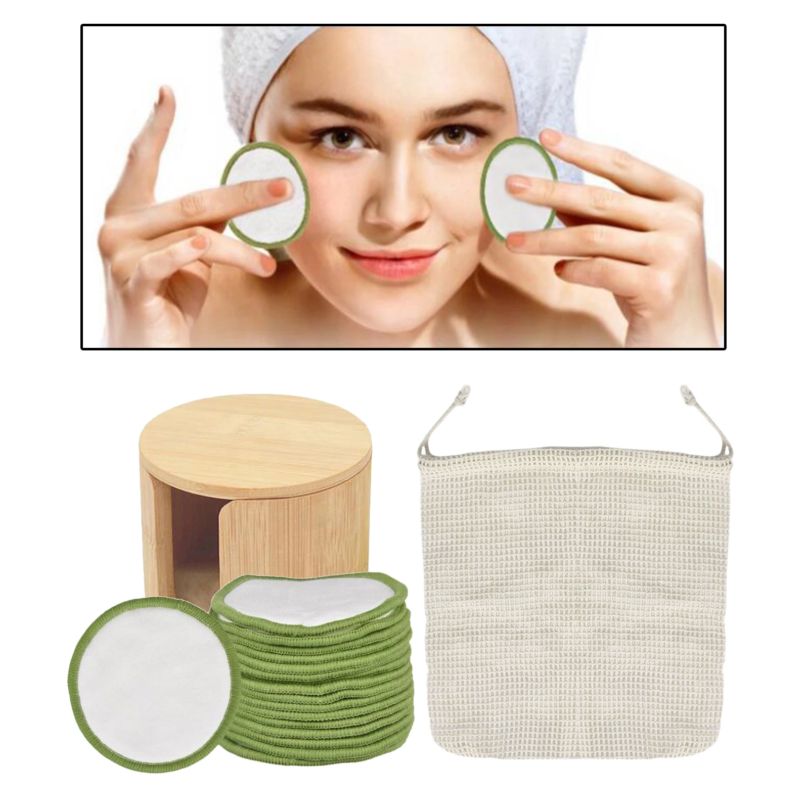 

Make up Remover Pads Reusable Bamboo Cotton Washable Face Wipes Zero Waste