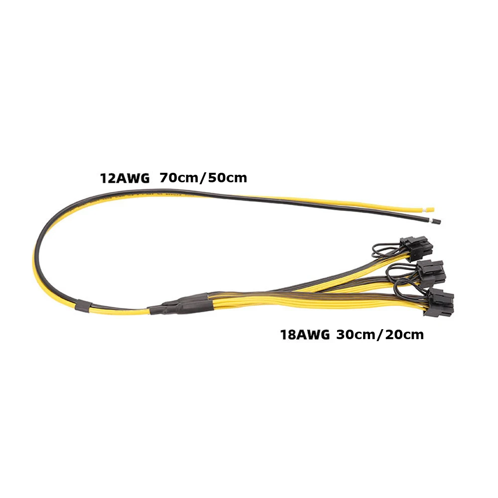 CHIPAL 100 см 70 12AWG до 6 + 2 8Pin 18AWG разделительный шнур 3*6P 2P Видеокарта адаптер кабель