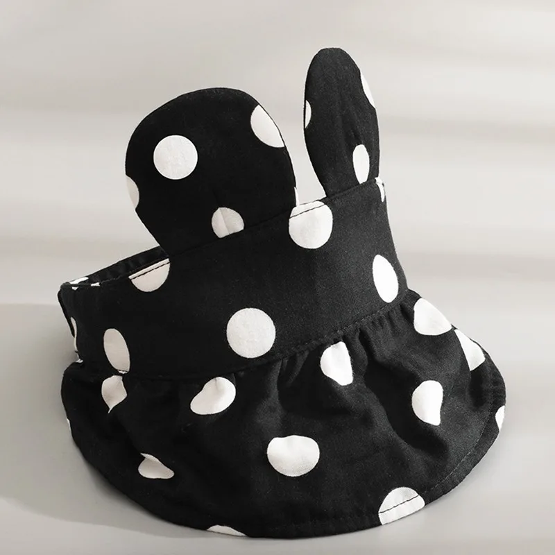 

Шляпа Детская летняя в горошек, с кроличьими ушками