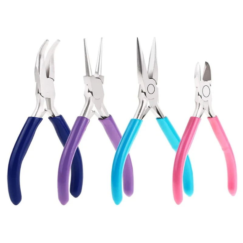 

4 Pieces Jewelry Pliers Accessories DIY Tool Iron Made High Quality Pliers Wire Cutters Combo Tool