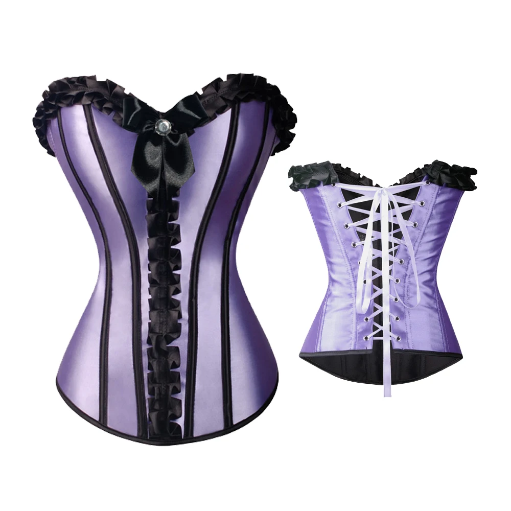 Сексуальная Женская гофрированная одежда готического размера плюс корсеты на