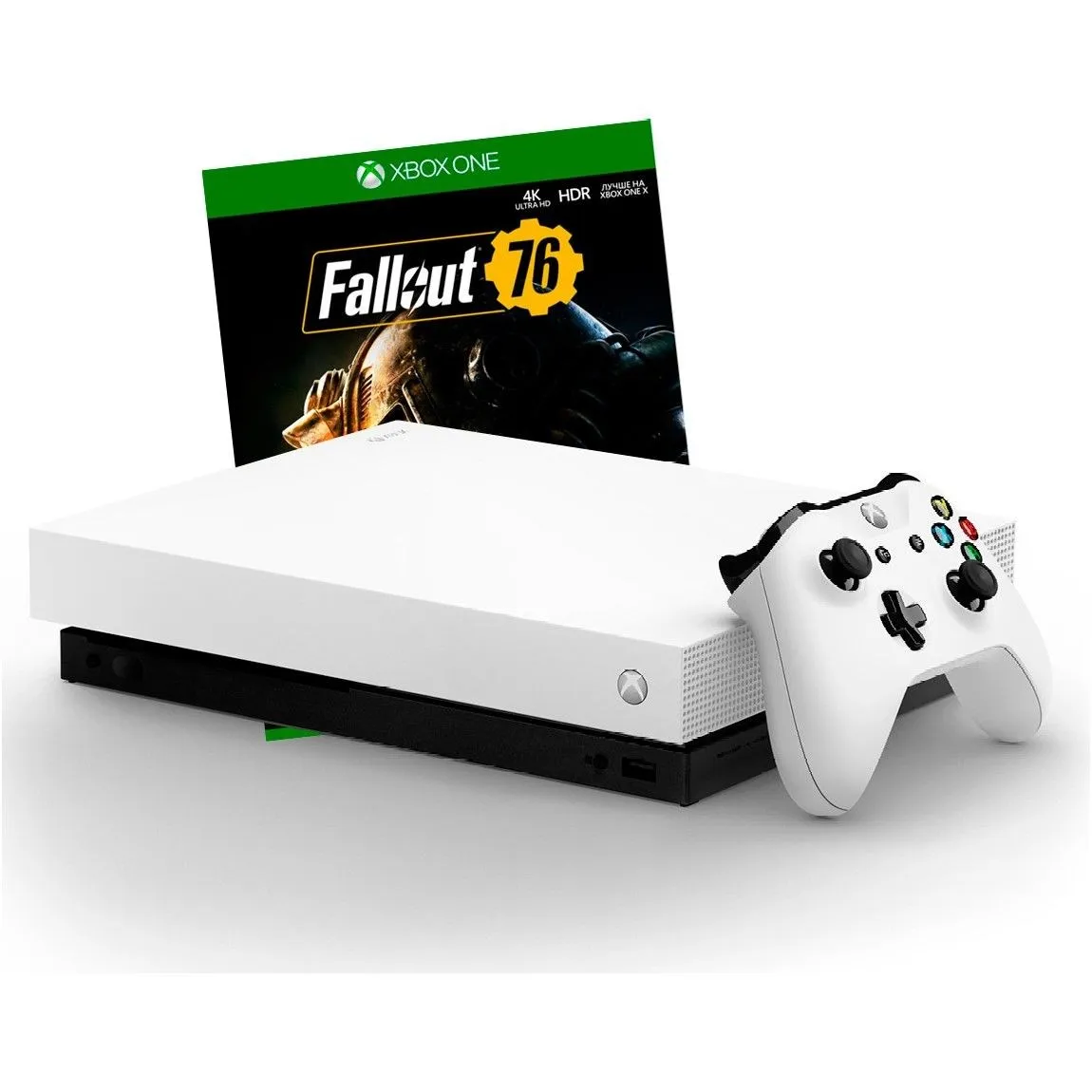Игровая приставка Xbox One X 1 ТБ белая +Игра Red Dead Redemption 2 + Игра Fallout 76|Игровые консоли| |