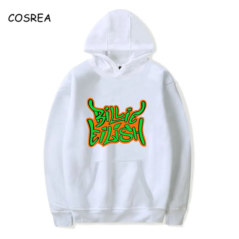 Billie Eilish/Одежда, толстовка с капюшоном, толстовки с капюшоном, Модные осенние сексуальные K-pops Harajuku, свободные топы, Спортивная рубашка для женщин и девочек