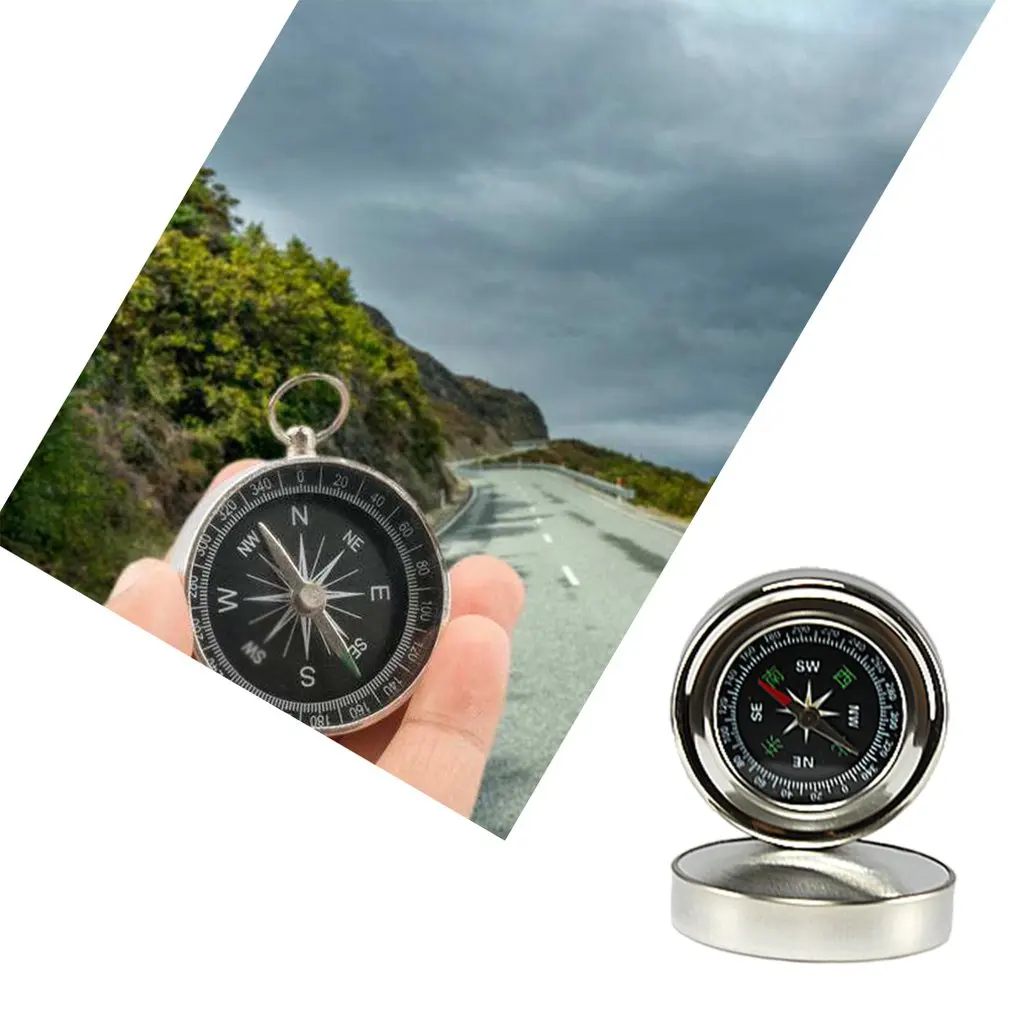 

Car Compass Outdoor Drop-resistant Stainless Steel Metal Compass Waterproof Mountaineering Portable Map Compass