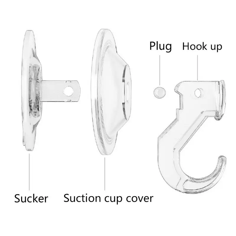 

3PCS Strong Absorption Suction Cup Hooks Reusable Shower Holder Wall-mounted Traceless Towel Hanger for Home Room