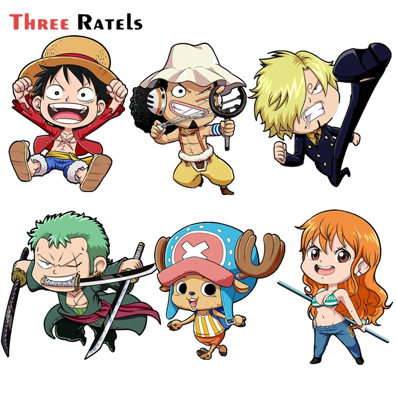 Наклейки три Ratels FC603 аниме Луффи для автомобиля ноутбука ПВХ Рюкзак домашняя