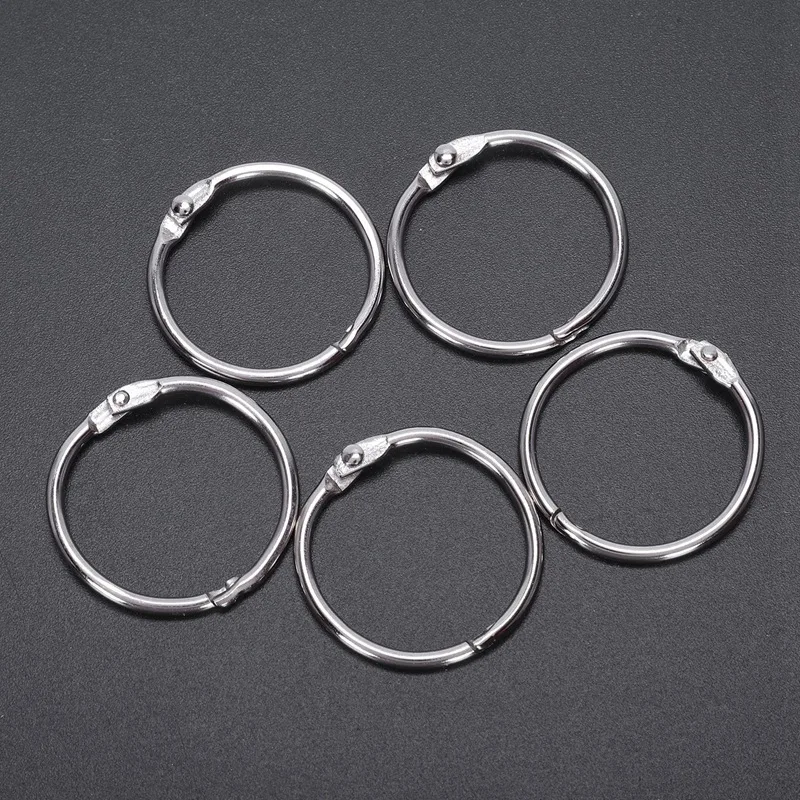 

5 pcs silver 30mm Od. Metal Staple Book Binder Loose Leaf Circlip Ring
