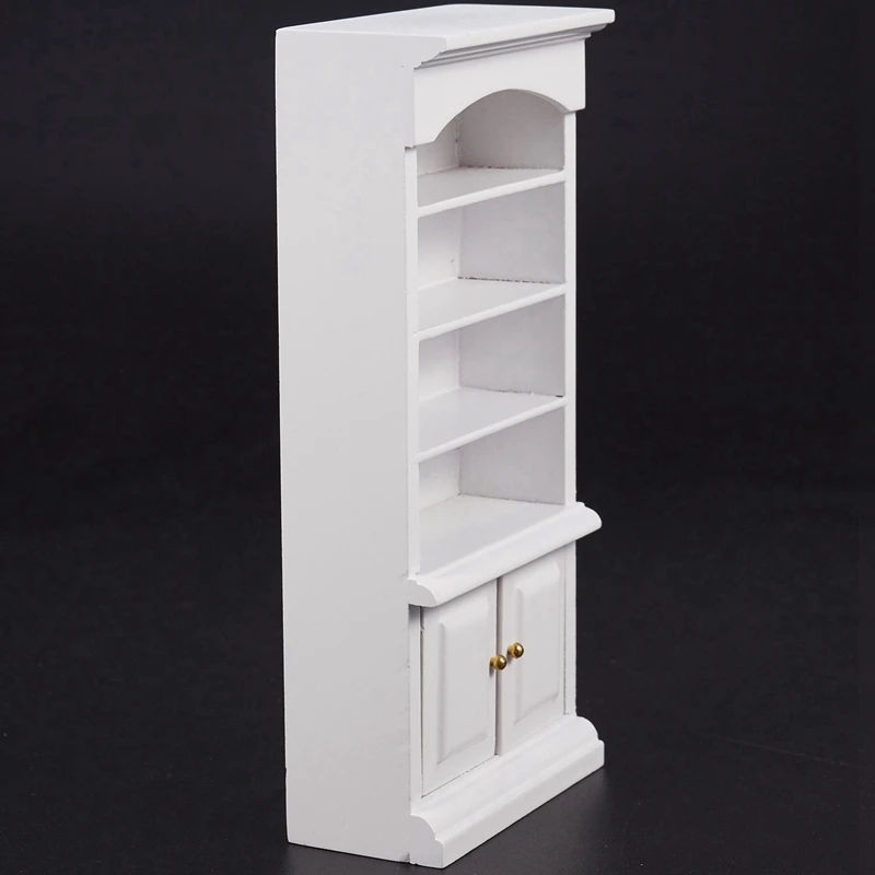 

1:12 Doll House Wooden Living Room Bookcase Mini Diy Cabinet Bookcase and Bathroom Cabinet Modern White Doll House Wooden Living