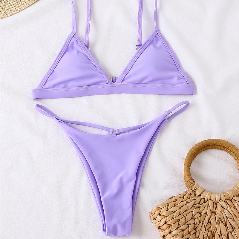 

2021 Summer Women Sexy Bikini Floral Print Low Waist Swimsuit Halter Swimwear Push Up Beachwear Brazilian Beach Biqiuni