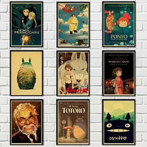 Аниме плакат Hayao Miyazaki коллекция хорошего качества картина RetroPoster крафт-бумага для фотографий Декорнаклейки
