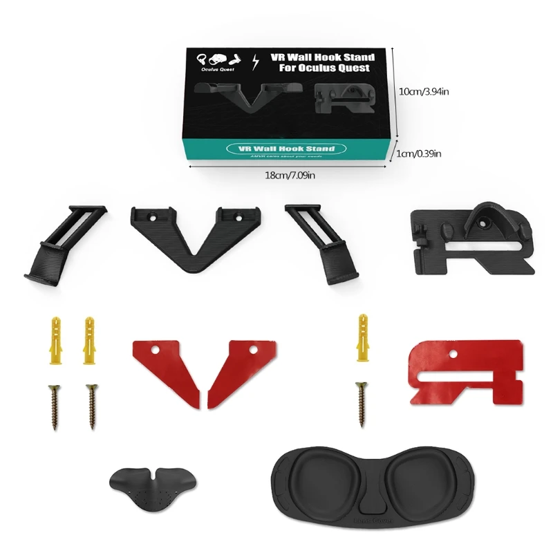 

Accessories Storage Headset Holder Space Saving Virtual Reality Black Touch Controller VR Wall Hook Stand Home for oculus