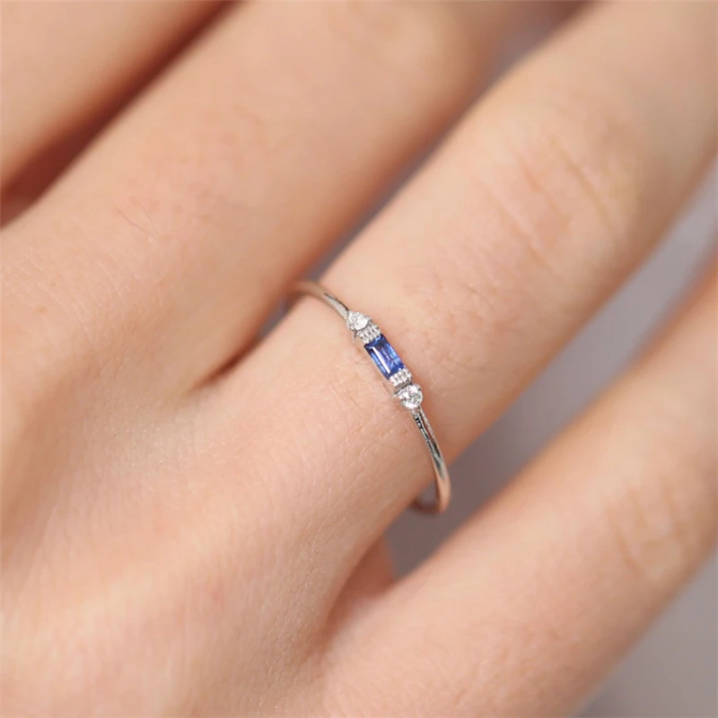 

Ailodo Simple Fashion Engagement Wedding Rings For Women 3 Colors Cubic Zirconia Female Finger Rings Party Jewelry Girls Gift