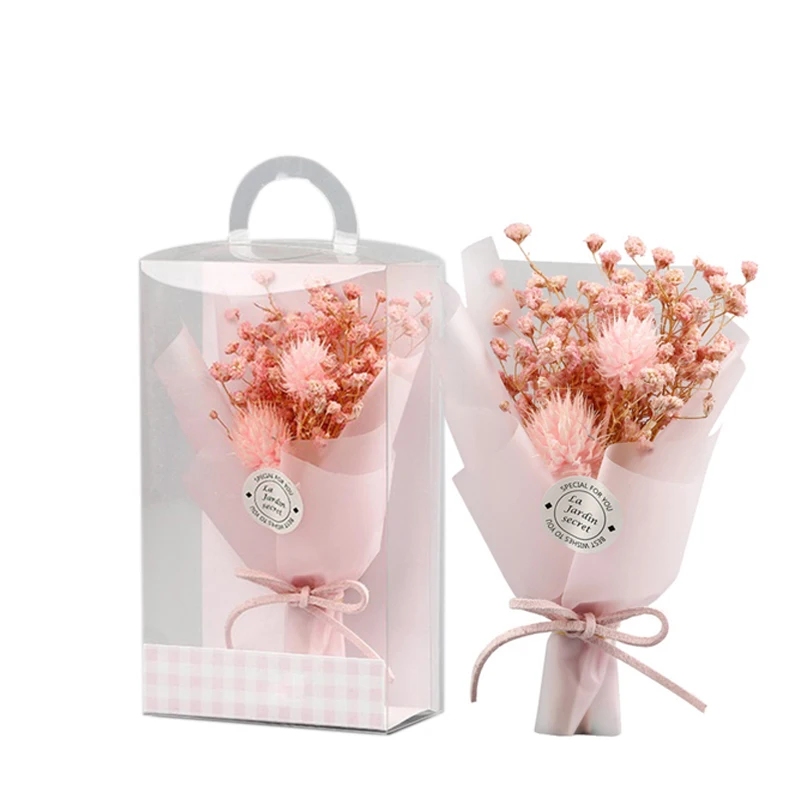 

Artificial Flowers Valentine's Day Birthday Gifts with PVC Packaging Box for Wife Girlfriend Wedding Home Party Decoration