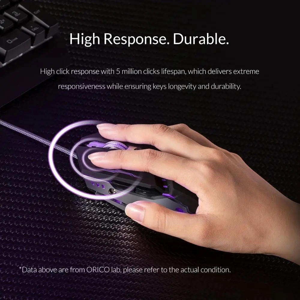 Проводная игровая мышь ORICO с 7 кнопками регулируемая 3200 4 DPI светодиодный USB
