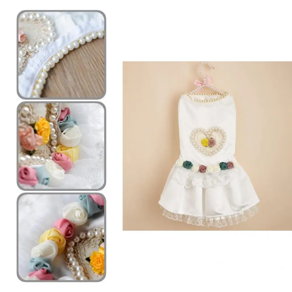 

Приятное на ощупь модное белое платье из искусственного жемчуга с собакой красивое платье для вечевечерние