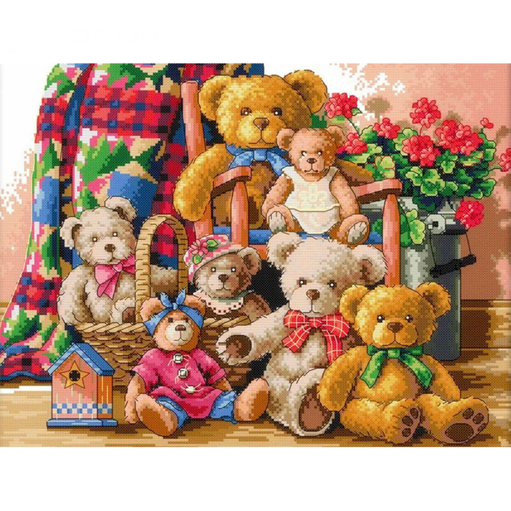 

HOMHOL Diamond Painting Cute Teddy bear 5D Full Square Rhinestones Picture Diamond Mosaic Embroidery Home Decor gift Cartoon