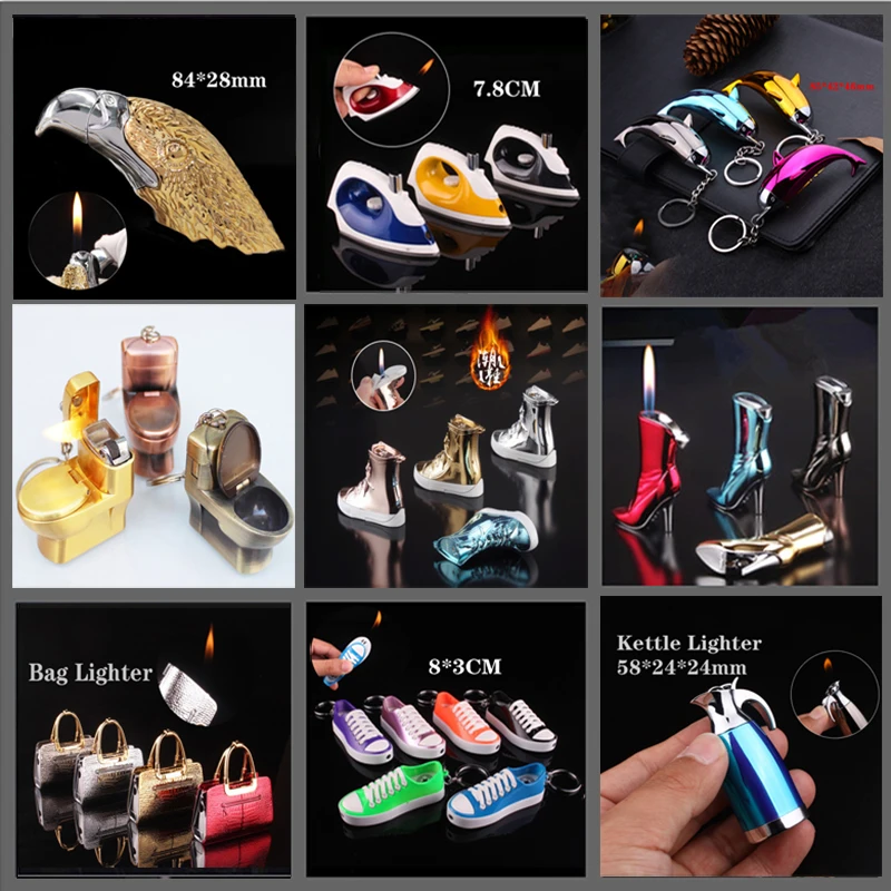 1 шт. креативная газовая надувная Зажигалка индивидуальная металлическая модель