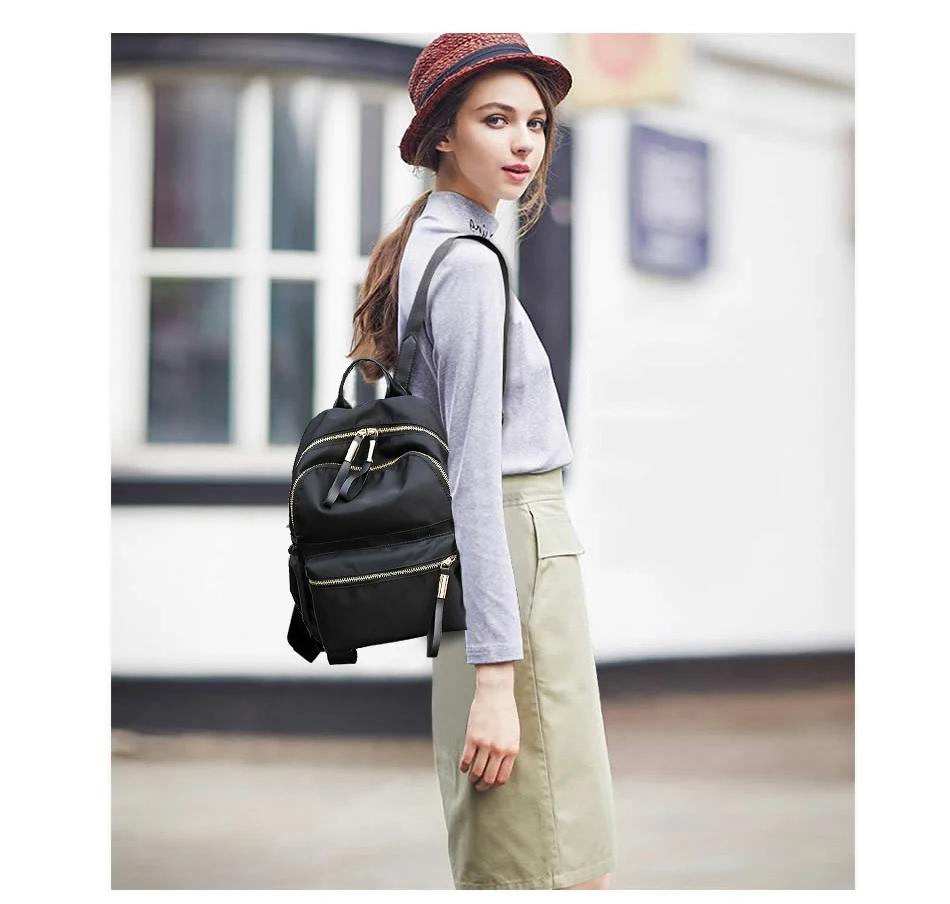 Herald Модный повседневный рюкзак женский черный водонепроницаемый нейлоновый школьный рюкзак для девочек-подростков Высококачественная модная дорожная сумка