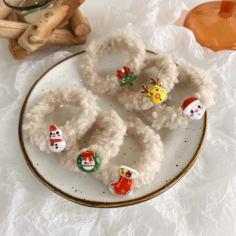 

Fashion Metal Christmas Hair Rope Cartoon Hair Rope Women's Popular Exaggerated Rubber Band New Year Party Accessories