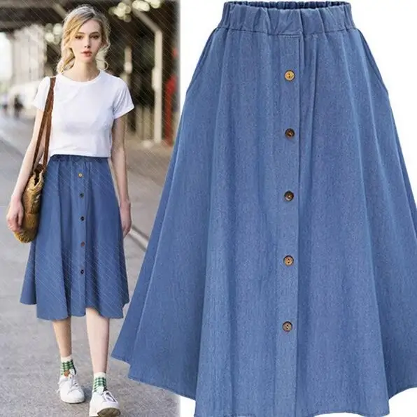 Размера плюс 5XL 2020 опрятный стильный джинсовый женский сплошной цвет длинная