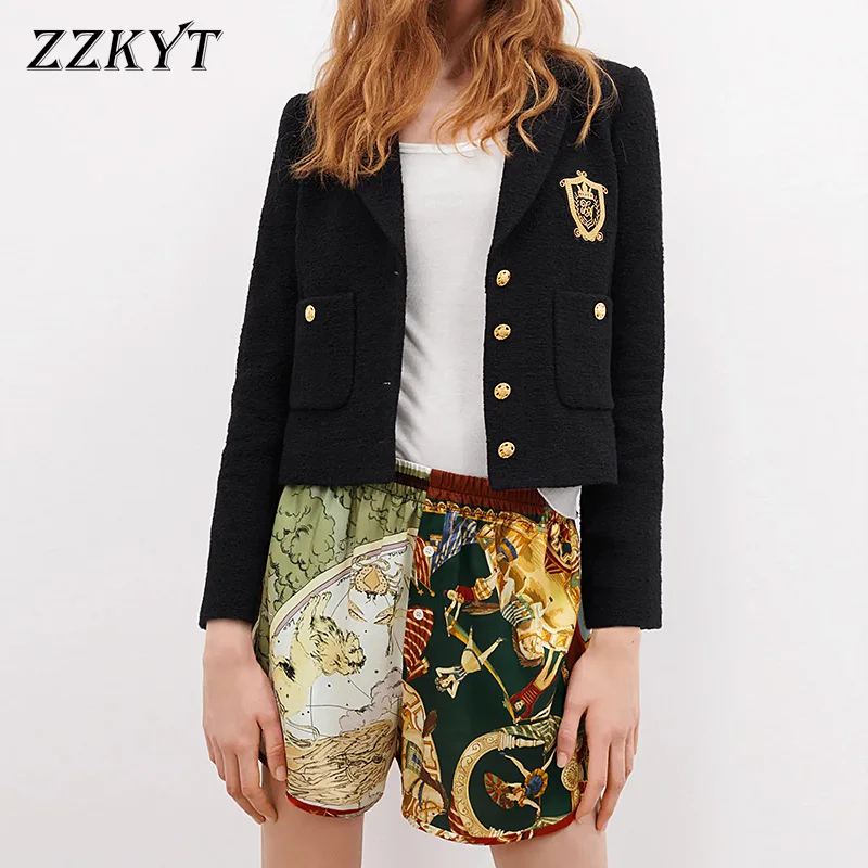 

ZZKYT 2021 офис леди костюм бизнес Англия Стиль Женский блейзер Пальто Повседневная весенняя женская обувь, модные однобортные Пиджаки и куртки