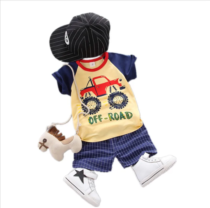Новинка 2019 года детский комплект одежды для мальчиков детская летняя футболка с
