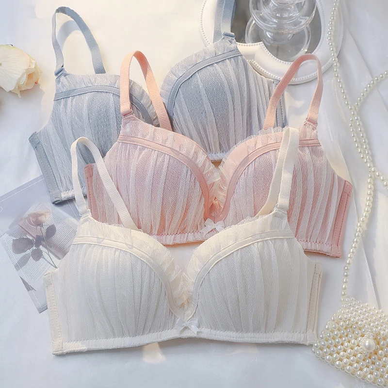 

Wasteheart New Women Fashion Black Pink Padded Straps Bras Cotton Panties Push Up Bra Set Sexy Lingerie Set Underwear A B