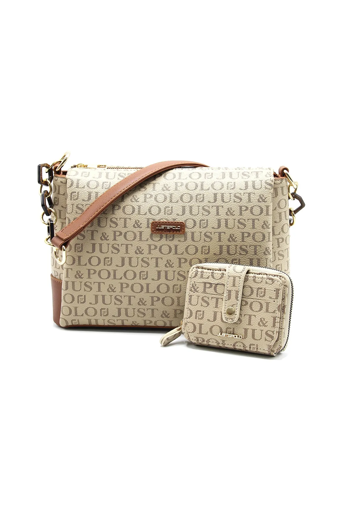 

Women's Mink-Taba Print Pattern Shoulder Bag and Wallet Set Jpt2028-06