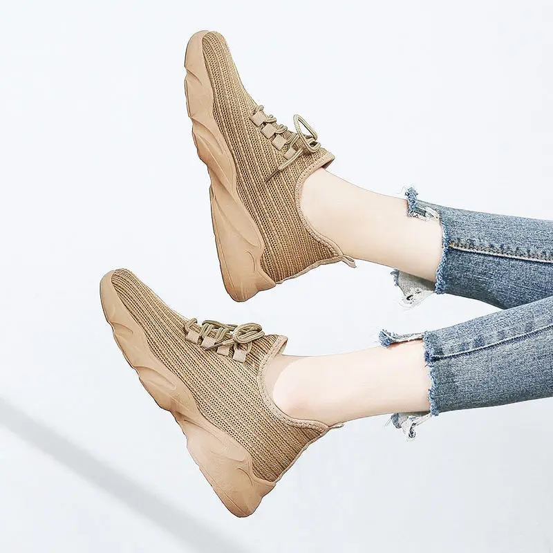 

Women running Shoes Fashion Breathable Walking Mesh Lace Up Flat Shoes Sneakers Women 2021 Tenis Feminino pink Vulcanized Shoes