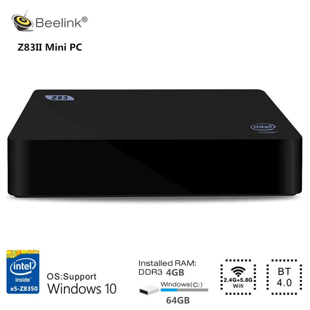 Z83II Мини ПК Windows 10 Intel Atom x5-Z8350 Четырехъядерный 4 Гб 64 2 4G 5 8G WiFi смарт-приставка Minipc |